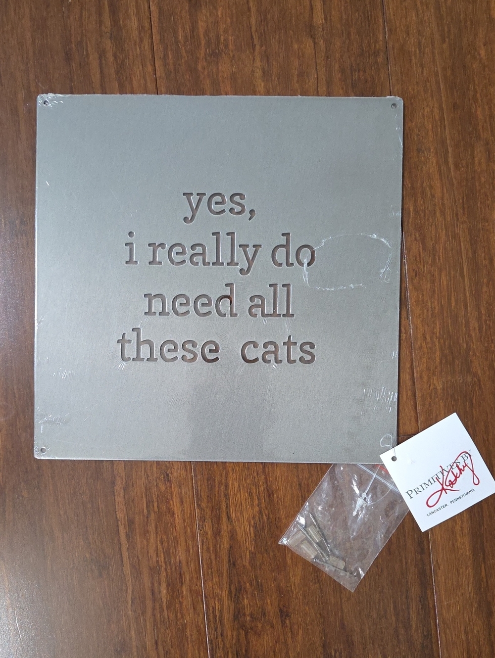PRIMITIVES BY KATHY GRAY METAL SIGN CUT OUT YES I DO NEED ALL THESE CATS NEW